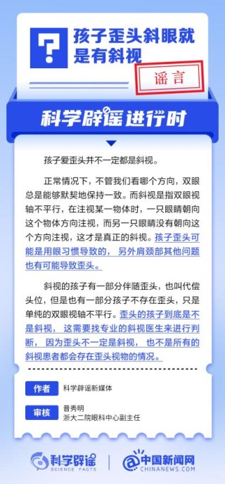 中新真探:孩子歪头斜眼就是有斜视吗?