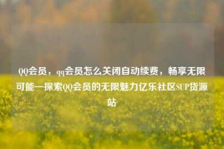 QQ会员,qq会员怎么关闭自动续费,畅享无限可能—探索QQ会员的无限魅力亿乐社区SUP货源站