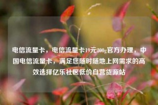 电信流量卡，电信流量卡19元200g官方办理，中国电信流量卡，满足您随时随地上网需求的高效选择亿乐社区低价自营货源站