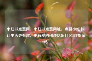 小红书点赞网,小红书点赞网址,点赞小红书,让生活更有趣、更有爱的秘诀亿乐社区SUP货源站