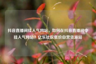 抖音直播间挂人气网站,如何在抖音直播间中挂人气网站?亿乐社区低价自营货源站