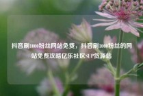 抖音刷1000粉丝网站免费，抖音刷1000粉丝的网站免费攻略亿乐社区SUP货源站
