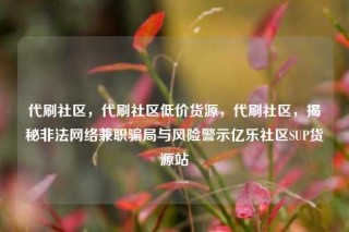 代刷社区，代刷社区低价货源，代刷社区，揭秘非法网络兼职骗局与风险警示亿乐社区SUP货源站