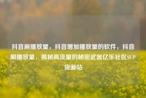 抖音刷播放量,抖音增加播放量的软件,抖音刷播放量,揭秘高流量的秘密武器亿乐社区SUP货源站