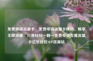 免费申请流量卡，免费申请流量卡移动，畅享无限流量，只需轻轻一触—免费申请专属流量卡亿乐社区SUP货源站