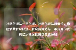 社区货源站一手货源,社区货源站超低价,构建繁荣社区经济,社区货源站与一手货源的优势亿乐社区低价自营货源站