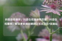 抖音在线播放，抖音在线播放网页版，抖音在线播放，解锁更多精彩瞬间亿乐社区SUP货源站