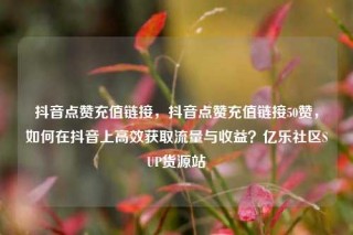 抖音点赞充值链接，抖音点赞充值链接50赞，如何在抖音上高效获取流量与收益？亿乐社区SUP货源站