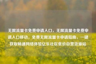 无限流量卡免费申请入口,无限流量卡免费申请入口移动,免费无限流量卡申请指南,一键获取畅通网络体验亿乐社区低价自营货源站