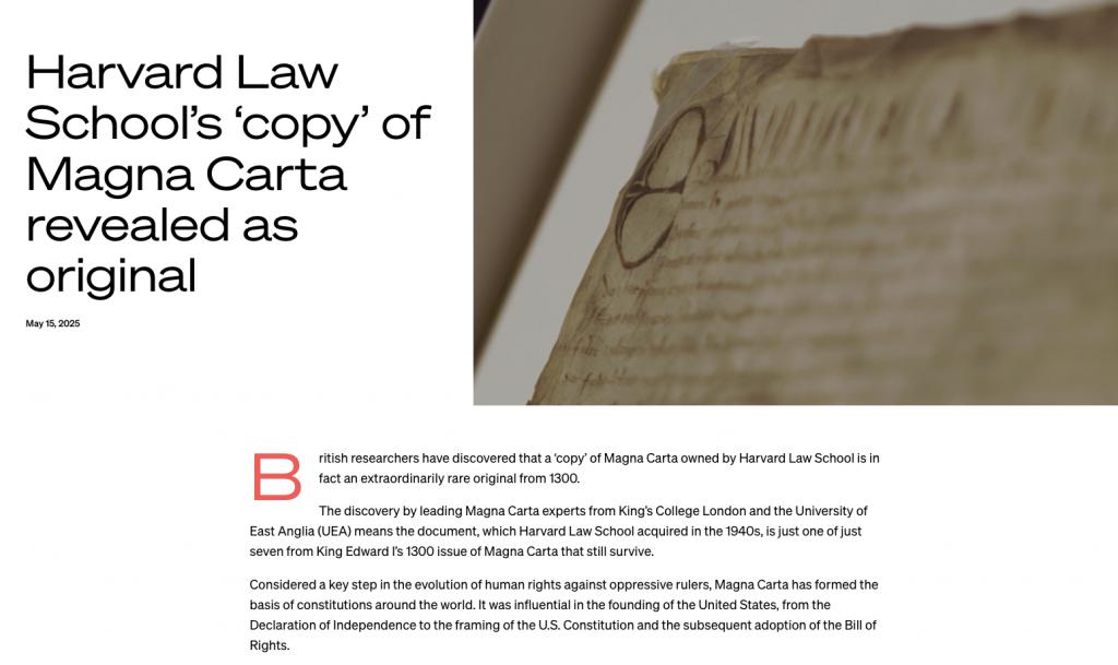 遭特朗普打压之际哈佛大学宣布持有“限制王权”文物真迹  第2张