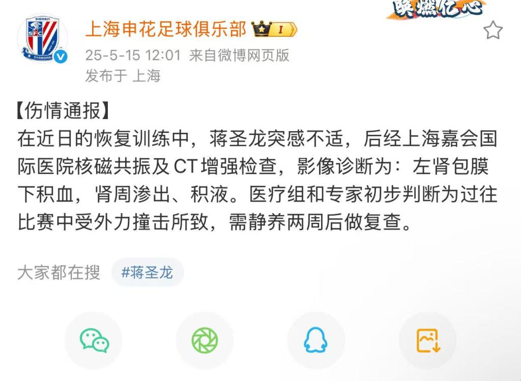 蒋圣龙突遭伤病出战世预赛存疑，国足生死战后防线严重减员  第2张