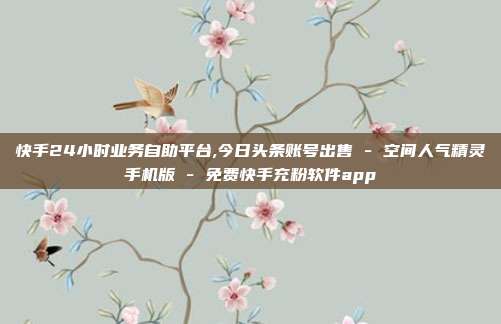 快手24小时业务自助平台,今日头条账号出售 - 空间人气精灵手机版 免费快手充粉软件app  第1张