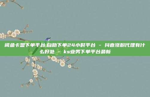 闲鱼卡盟下单平台,自助下单24小时平台 - 抖音涨粉代理有什么好处 ks业务下单平台最新  第1张