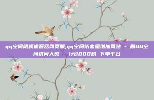 qq空间限权偷看器网页版,qq空间访客量增加网站 - 刷QQ空间访问人数 1元1000粉 下单平台  第1张