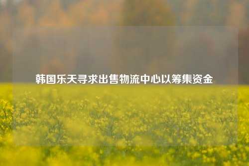 韩国乐天寻求出售物流中心以筹集资金  第1张