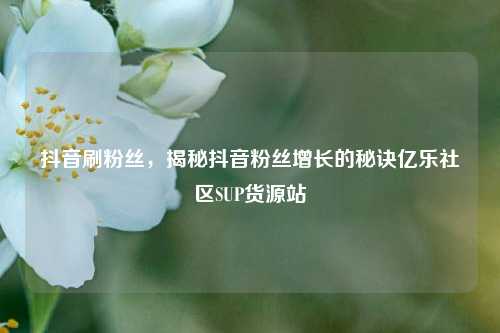抖音刷粉丝	，揭秘抖音粉丝增长的秘诀亿乐社区SUP货源站  第1张