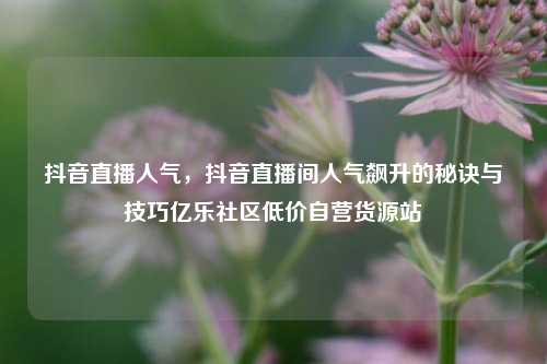 抖音直播人气，抖音直播间人气飙升的秘诀与技巧亿乐社区低价自营货源站  第1张
