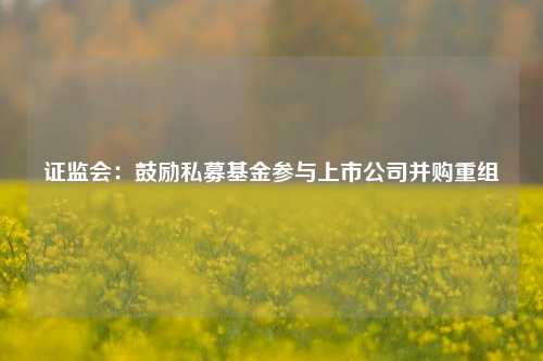 证监会：鼓励私募基金参与上市公司并购重组  第1张